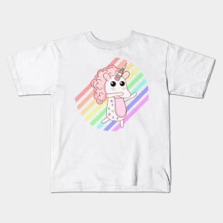 dabbing unicorn rainbow Kids T-Shirt